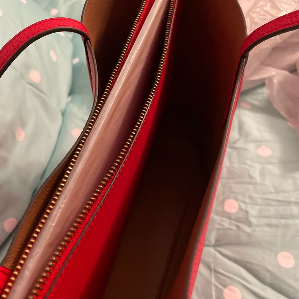 Tory Burch Red Structured Tote Bag NWT - Picture 8 of 9